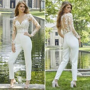 Morilee Voyage Bridal "Drew" 6969 Wedding Jumpsuit Style Women's Size 14
